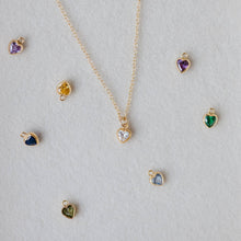Load image into Gallery viewer, Heart Birthstone Necklace