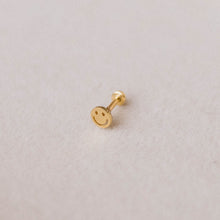 Load image into Gallery viewer, Smiley Face Flat Back Stud | Solid Gold