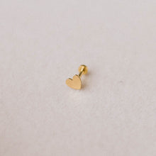 Load image into Gallery viewer, Heart Flat Back Stud | Solid Gold