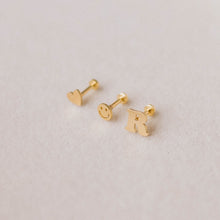 Load image into Gallery viewer, Initial Flat Back Stud | Solid Gold