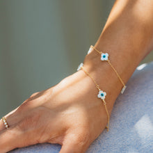 Load image into Gallery viewer, Clover Evil Eye Bracelet
