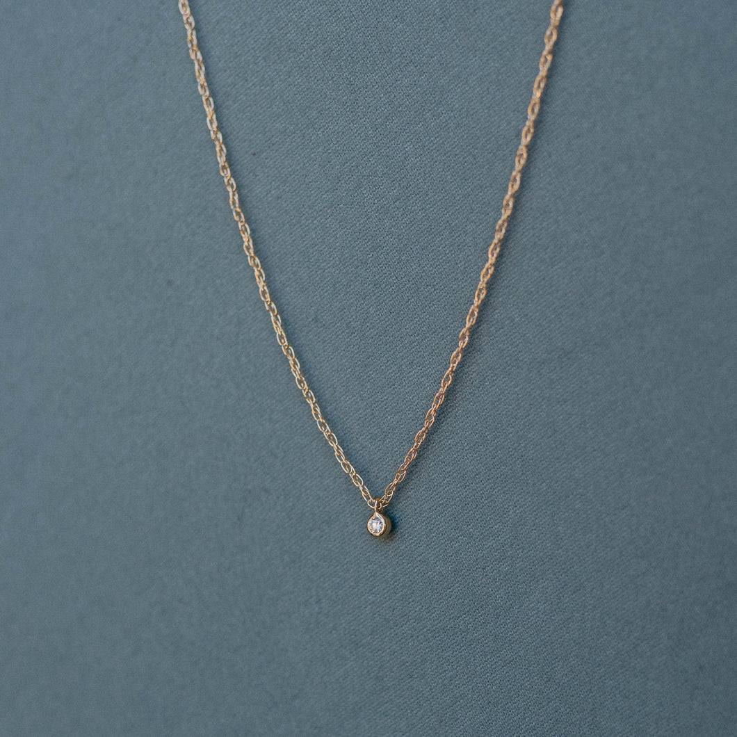 Dainty Diamond Rope Necklace | Solid Gold