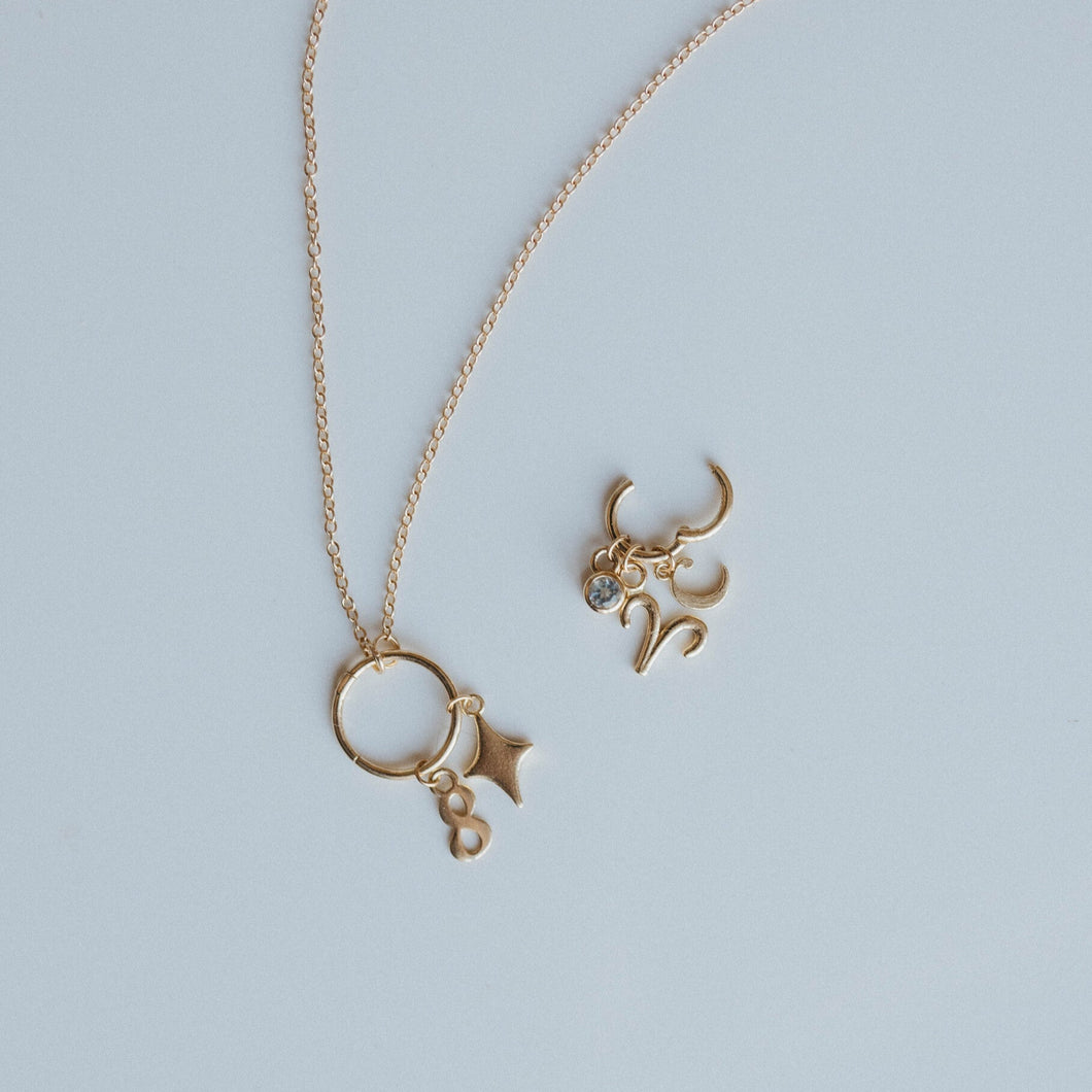 Charm Holder Necklace | Solid Gold