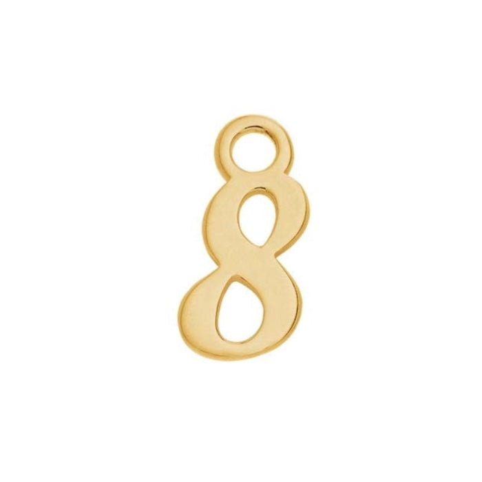 Mini Number Charm | Solid Gold